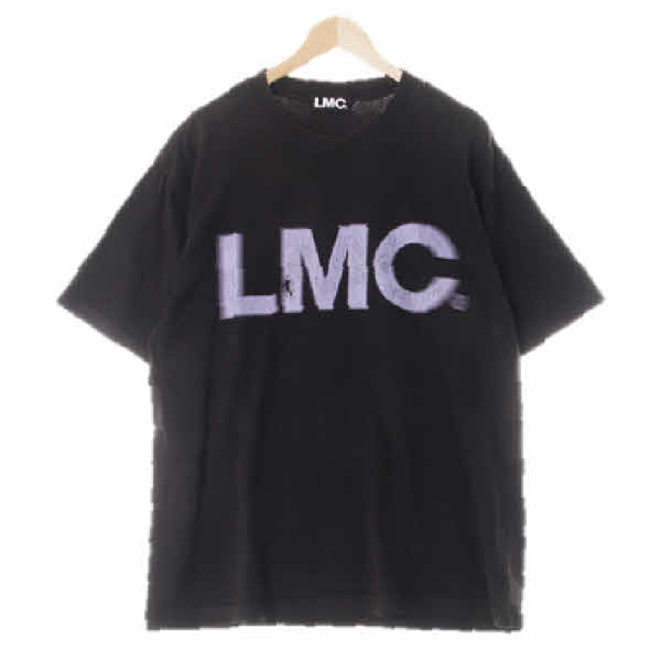 lmc 블랙 면 도트로고라운드반팔티