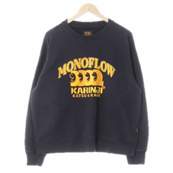 monoflow 네이비 면 다크옐로우빅로고맨투맨