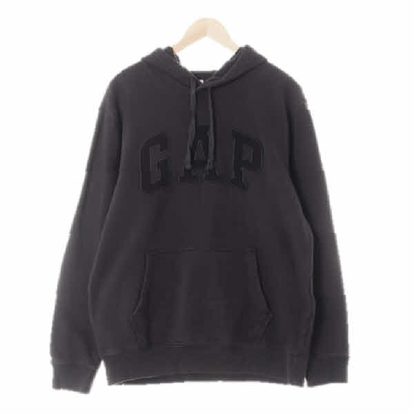 gap 다크차콜 면혼방 빅패치로고기모후드티
