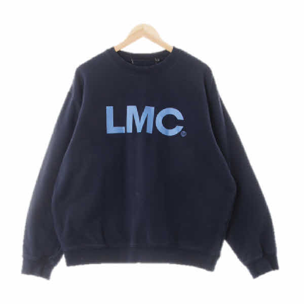 lmc 네이비 프린팅 면 빅중앙로고기모스웨트셔츠