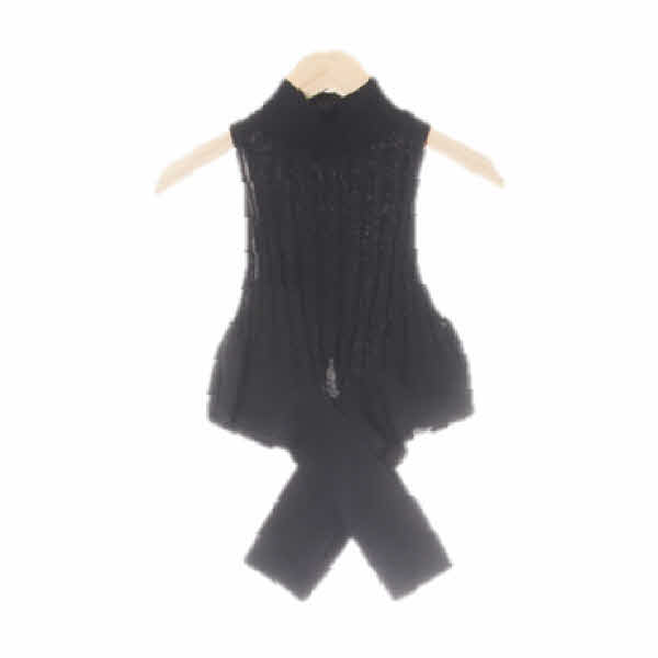 자라 블랙 리브드폴라크로스크롭니트