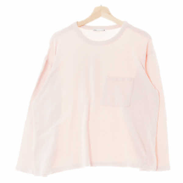 자라 스윗드림핑크 면 포켓루즈핏긴팔티