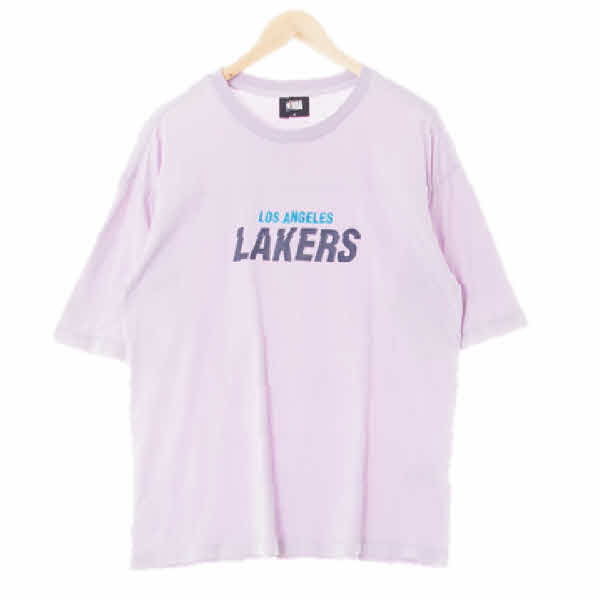 NBA 라이트바이올렛 면 로스앤젤레스레이커스반팔티