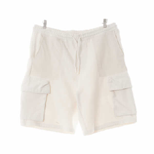h&m 화이트 면혼방 카고밴딩반바지