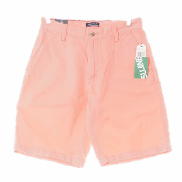 nautica 형광코랄핑크 면 하프심플팬츠