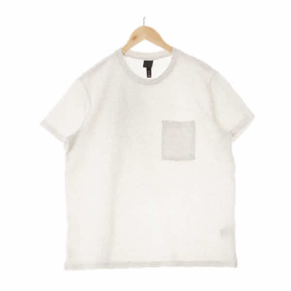 h&m 멜란지화이트 면혼방 아웃포켓반팔티셔츠