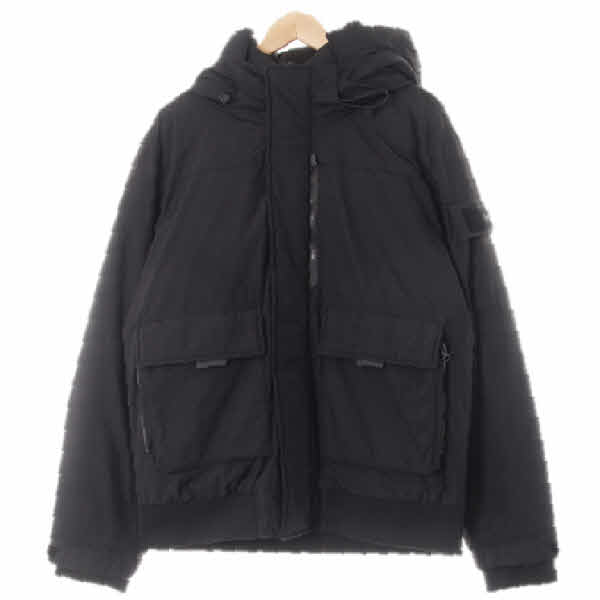 lonsdale 블랙 덕다운 우븐숏푸퍼패딩다운점퍼
