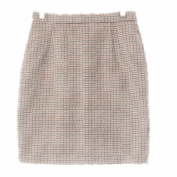 h&m 다크브라운웜베이지 하운드체크 비스코스혼방 h라인스커트