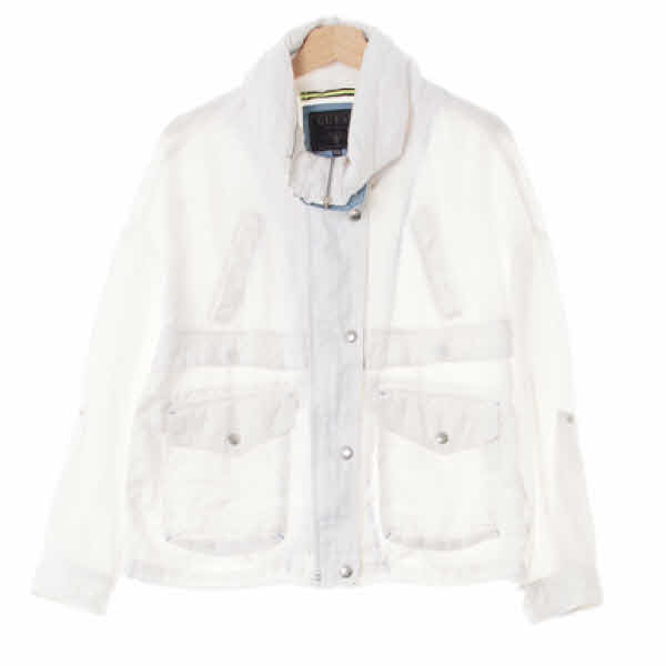 Guess 화이트 마 쿨와이드넥자켓