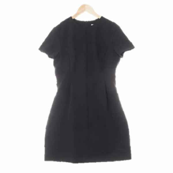 h&m 블랙 디파인슬림반팔핀턱원피스