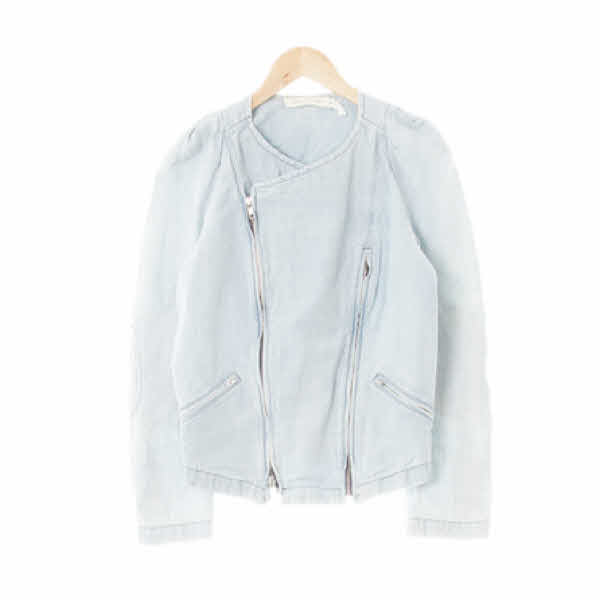 isabel marant etoile 연청 면혼방 워싱사선집업숏퍼프재킷