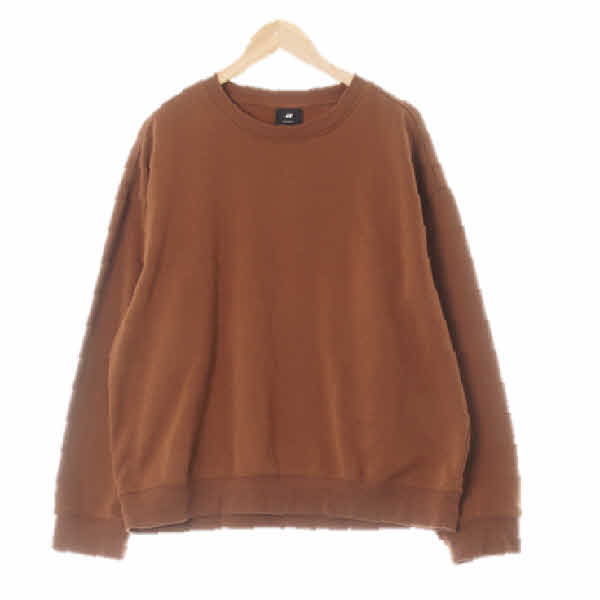 h&m 포터클레이브라운 면혼방 라운드넥웜맨투맨