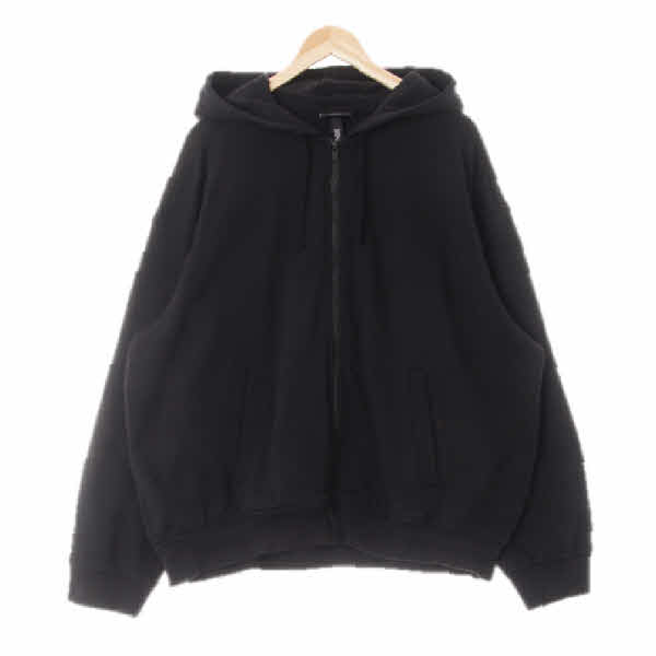 h&m 블랙 면혼방 스웨트후드집업
