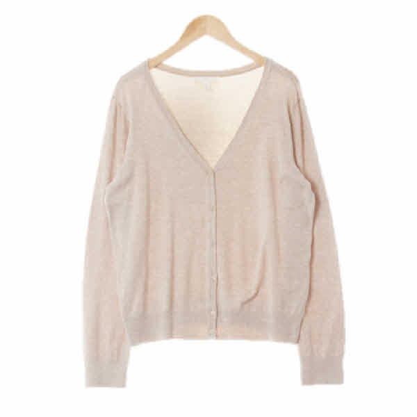 h&m 라이트베이지 브이넥시보리가디건