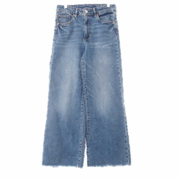 h&m 중청 데님 워싱와이드하이웨스트앵클컷팅진