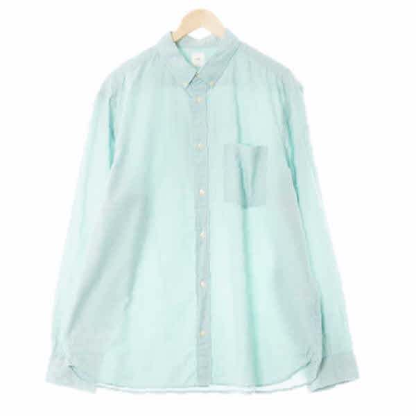 h&m 아쿠아폼민트 면 플래킷셔츠