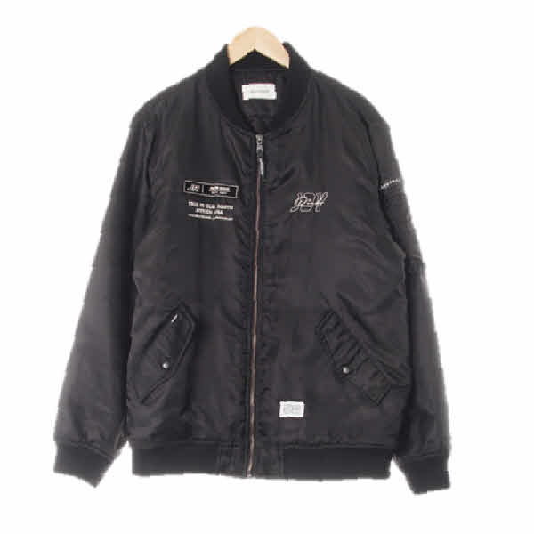 joyrich 블랙 레터링자수항공점퍼