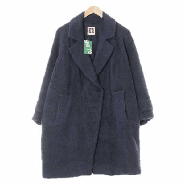 anneklein 소프트갤럭시블루 수리알파카 오버핏롱코트