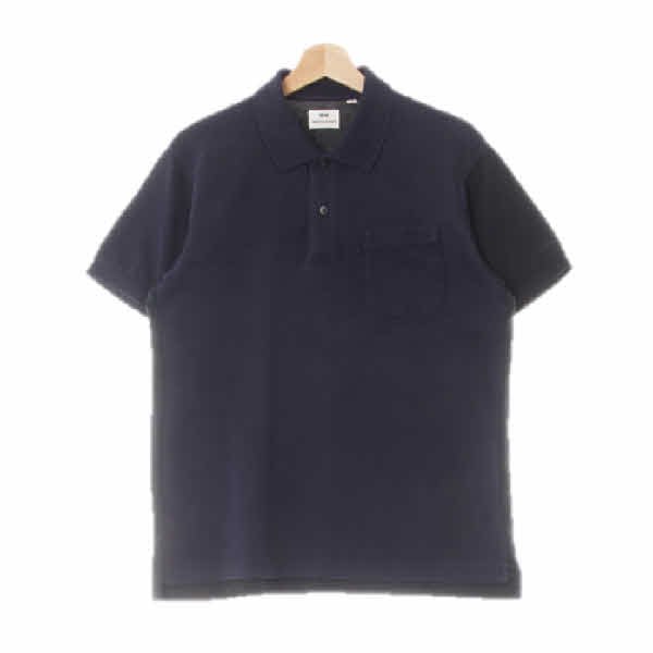 UNIQLO engineered garments 네이비블랙 면혼방 아웃포켓투톤반팔카라티