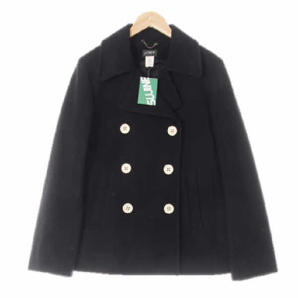 jcrew 블랙 울혼방 더블숏코트