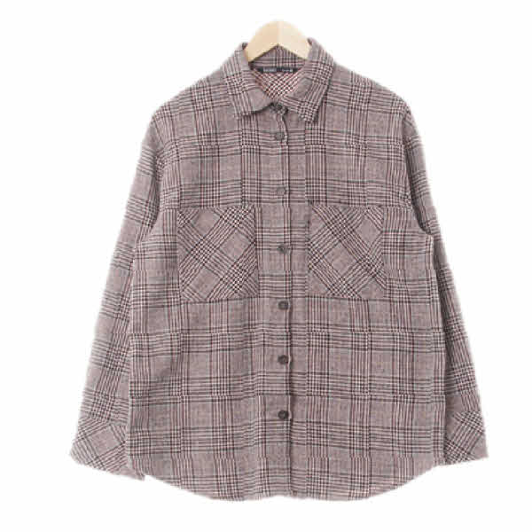 mixxo 그레이 하운드체크 울혼방 아웃포켓모직셔츠형재킷