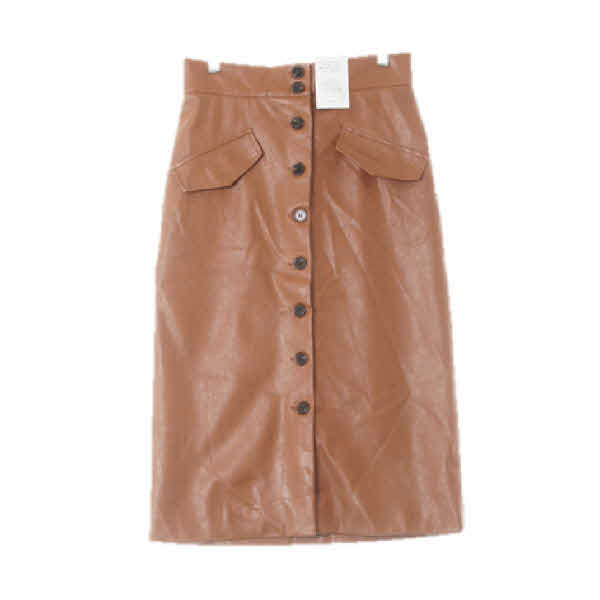 h&m 카라멜브라운 페이크포켓버튼롱스커트