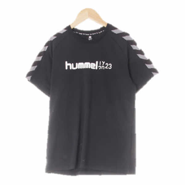 hummel 블랙 어깨배색나글란기능성반팔티