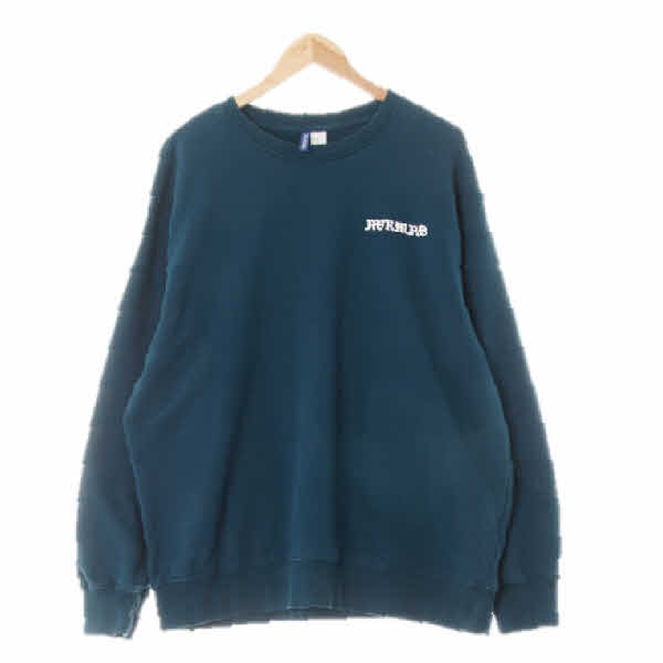 h&m 딥틸블루 면 레터링기모스웨트셔츠