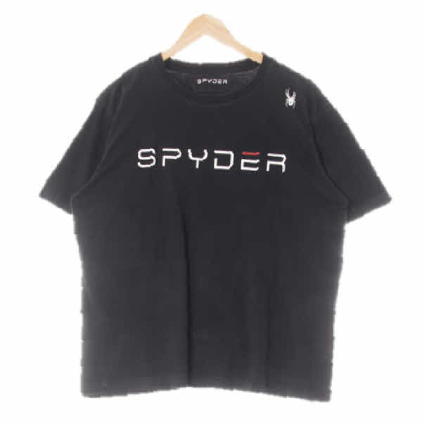 스파이더 블랙 면 빅로고라운드반팔티