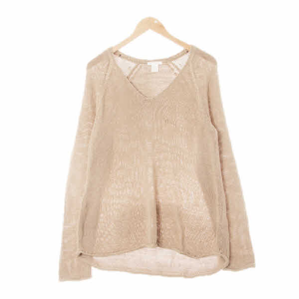 h&m 베이지 레글런돌돌이브이넥니트