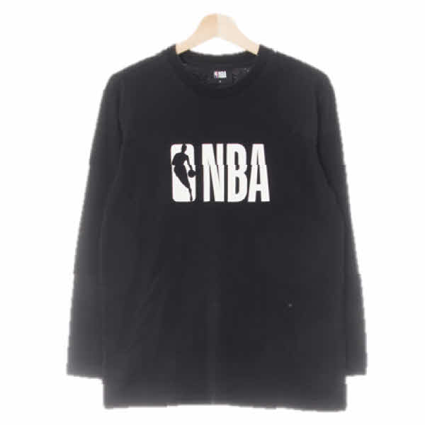 NBA 블랙 면 화이트빅로고긴팔티
