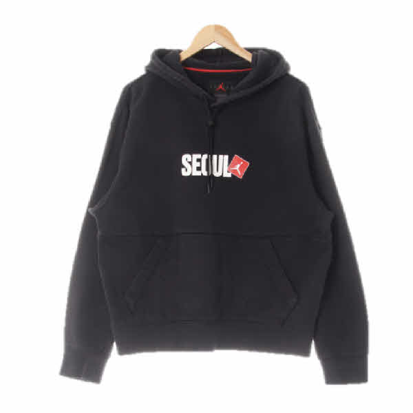 조던 블랙 프린팅 면혼방 SEOUL루즈워싱후드티