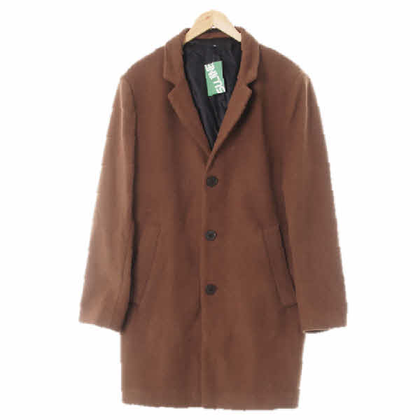 h&m 다크초콜릿브라운 울혼방 쓰리버튼루즈핏롱코트