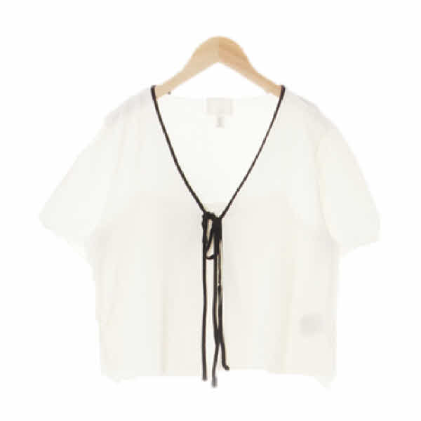 h&m 아이보리 비스코스혼방 레이어드니트볼레로가디건