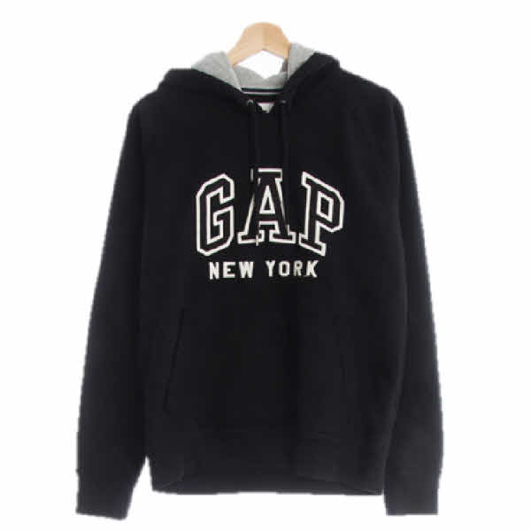 gap 블랙 면혼방 나그랑로고뉴욕후드티