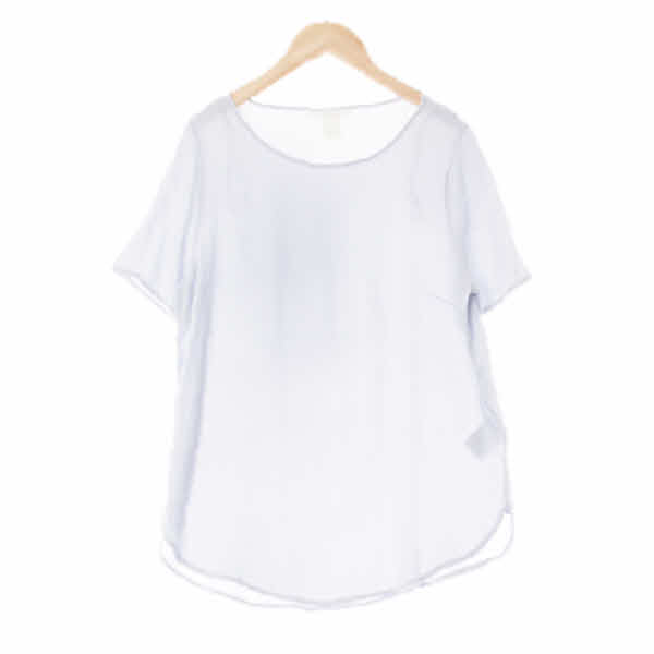h&m 파스텔블루 비스코스 라운드넥미니멀반팔티