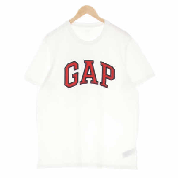 gap 화이트 면 배색빅로고반팔티