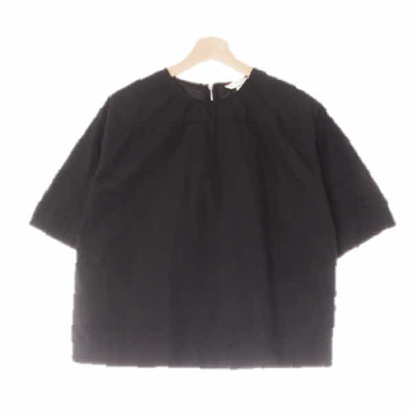h&m 블랙 면 루즈핏절개반소매블라우스