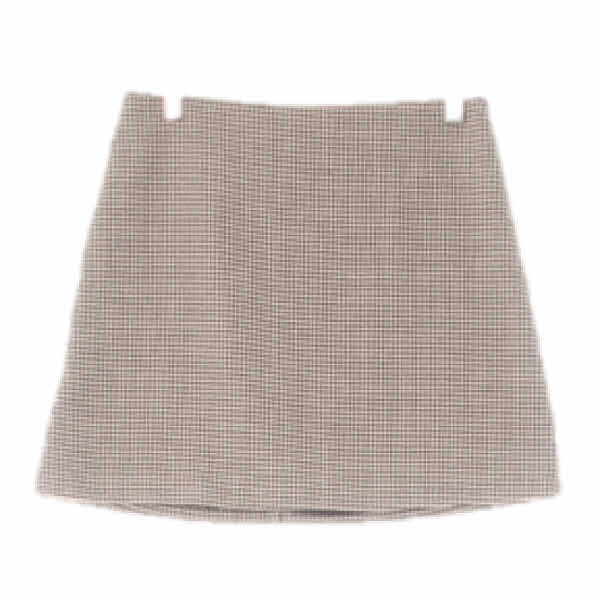 h&m 블랙라이트그레이 하운드체크 울혼방 미니모직스커트