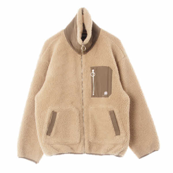 underyouth clothing co 베이지카키 투톤하이넥뽀글이점퍼