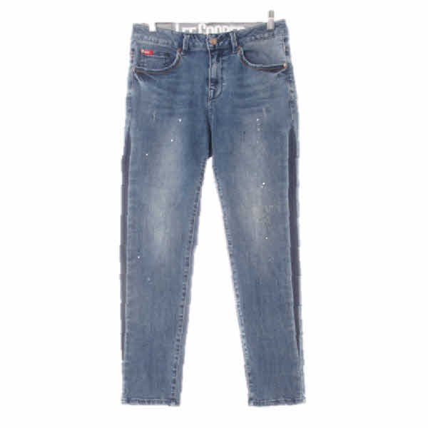 Leecooper 진청 데님 슬림보이프렌드핏워시드크롭진