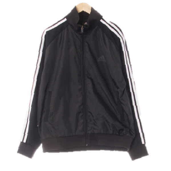 아디다스 블랙 배색삼선저지