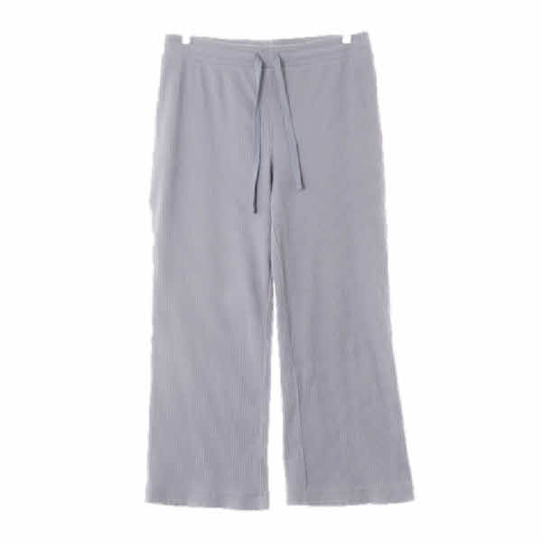 h&m 블루쉬그레이 면혼방 골지와이드팬츠