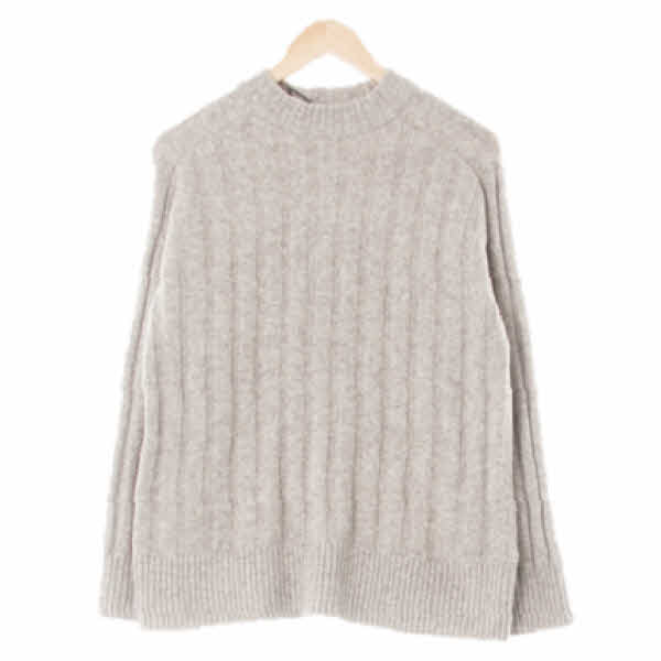 h&m 그레이 울혼방 골지긴팔니트스웨터