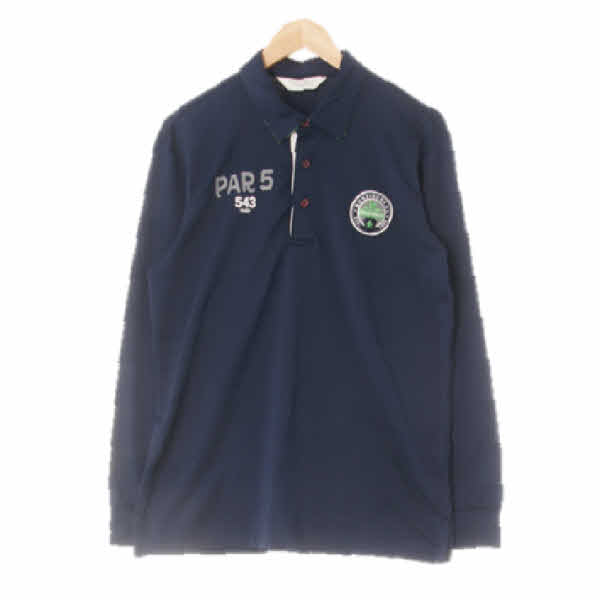 munsingwear 네이비 써클패치긴팔카라티