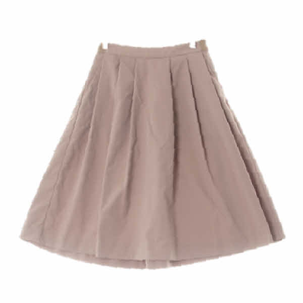 유니클로 다크베이지 주름플레어미디스커트