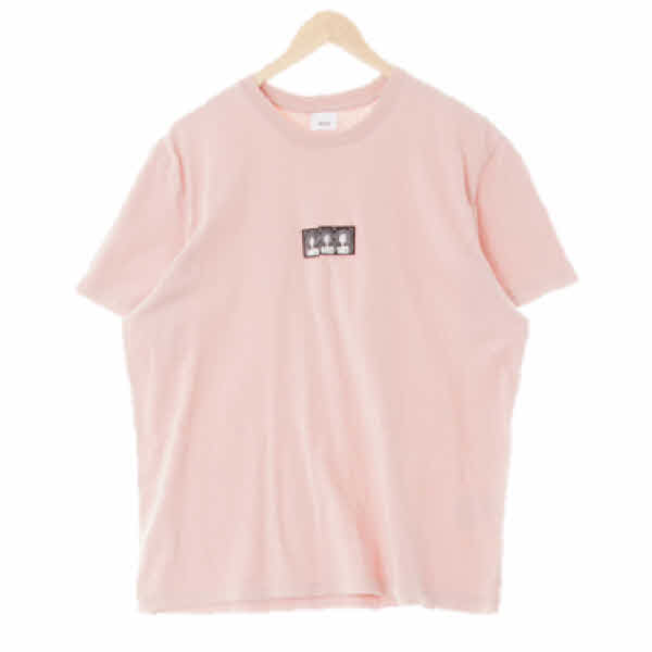 87mm 파우더로즈핑크 면 미니멀아트패치반팔티