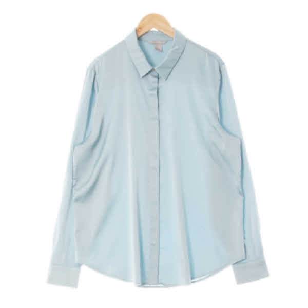 h&m 크리스탈블루 실켓롱블라우스