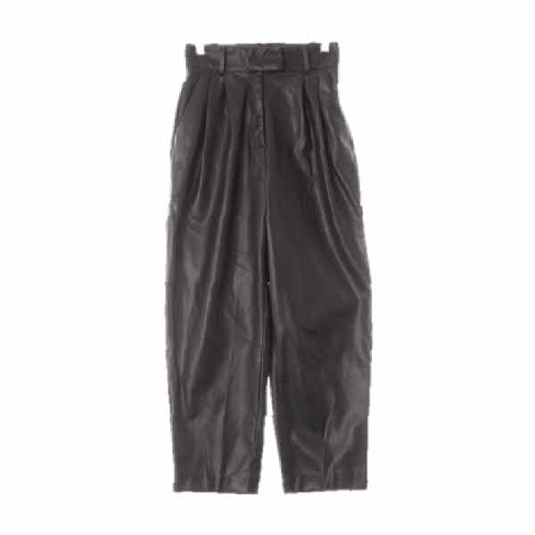 h&m 블랙 듀얼핀턱항아리레더팬츠