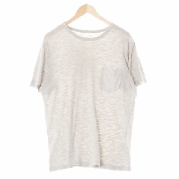 유니클로 멜란지그레이 면 스트라이프포켓반팔티 